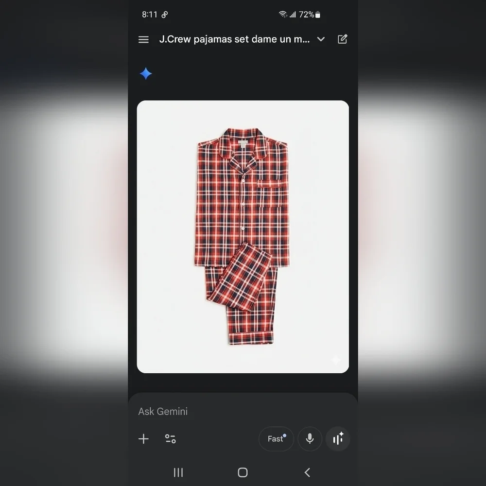 J.Crew Size XL Plaid Red and Blue Pajama Set